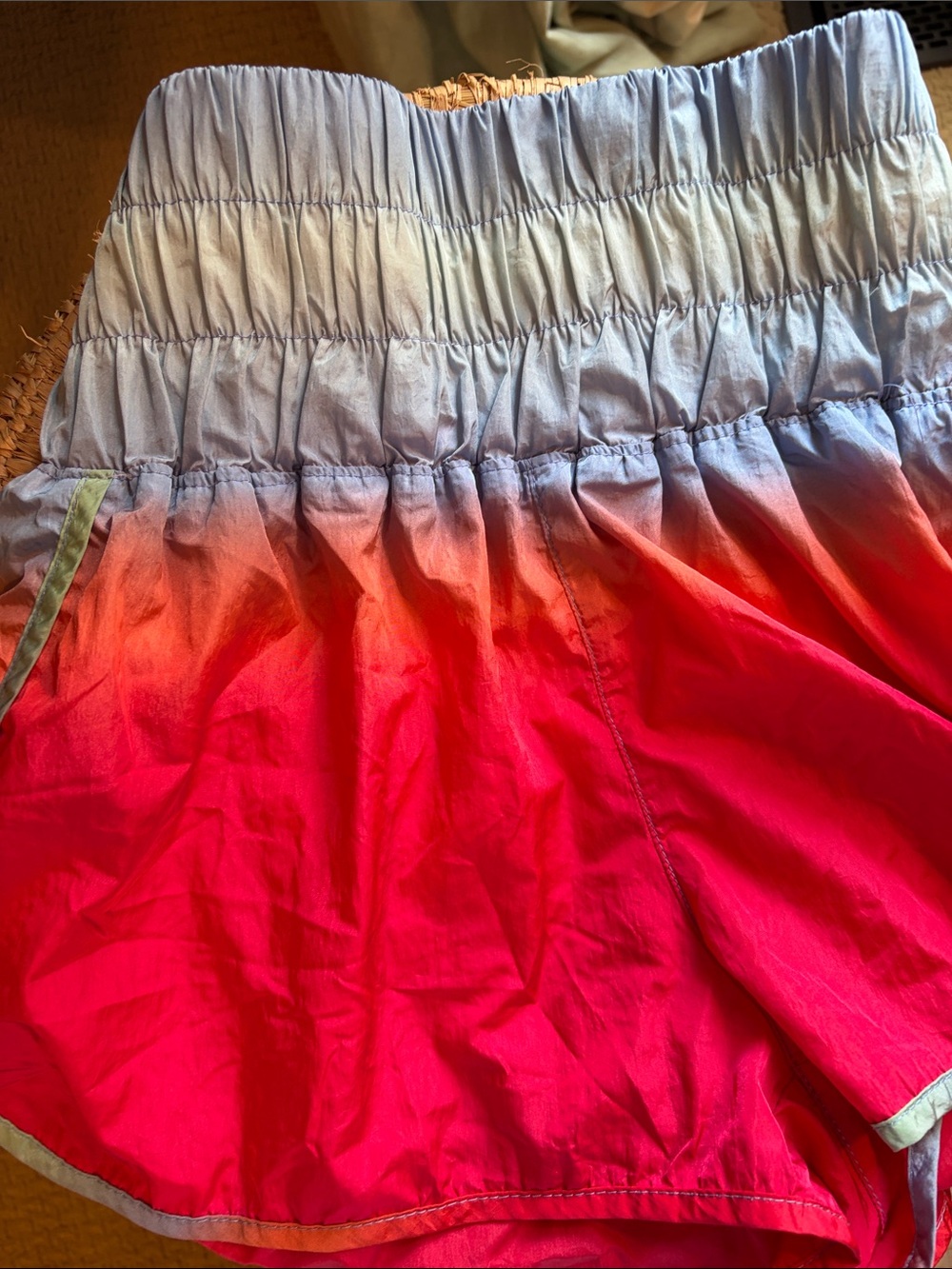 Free People Movement Ombre Pink to Light Blue Athletic Shorts
